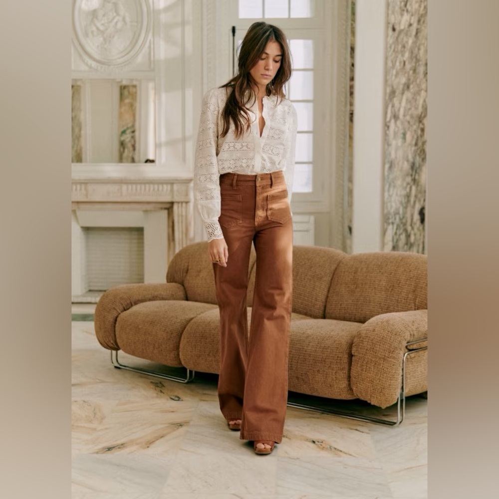 Sézane 70s Tousers size 36 Coffee